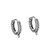 Pendientes y Pendientes de Plata de Ley S925 Trenzados Retorcidos Envejecidos Lujo Accesible Nicho Moda de Alta Gama Versátiles Simples Pendientes para Mujer