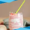 Tubo de arte con cuchara para helado de arena de colores transfronterizo pajilla pajilla desechable cuchara para helado de arena 2 en 1