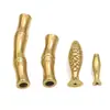 Acero Inoxidable Chapado en Oro Junta de Bambú Tubo Curvo Cuentas de Peces Pequeños Cuerda Hecha a Mano Materiales Accesorios Pulsera para Ensartar DIY Accesorios de Decoración de Acero