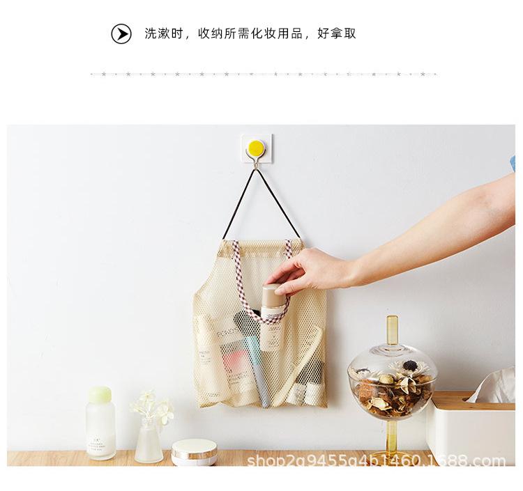 多功能手提吊挂式网格水果蔬菜收纳网袋-浴室厨房杂物挂袋环保袋
