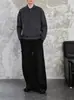 Suéter de Lapela Pequena Estilo Old Money Espesso de Alta Densidade para Homens e Mulheres, Tricô de Gola de Camisa Solto, Tricô de Alta Densidade de Manga Comprida