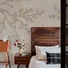 Decoración de Revestimiento de Pared Pincelada Fina Arte de Flores y Pájaros Papel Tapiz Lujoso B&B Papel Tapiz de Fondo de TV Estilo Chino Sala de Estar Dormitorio Mural