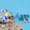 Micro-paisagem Artesanato Criativo Desenho Animado Barco Barco Avistamento Cadeira de Praia Paisagem Marinha Decoração Plástico Pequena Figura Paisagismo Ornamentos