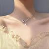 Colar Elegante Estilo Coreano Lua e Estrela Exquisito Diamante Cintilante Estrela e Lua Tassel