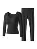 Ropa Interior Térmica de Cachemira 7A para Mujer con Forro Polar Espesado Ropa de Otoño y Conjunto de Pantalones Largos 2025 Otoño e Invierno Nuevo Estilo Tops con Almohadillas en el Pecho