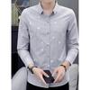 Camisa de manga larga informal de negocios de nueva moda de primavera para hombre, sencilla, fácil de ajustar, con personalidad, estampada y atractiva.