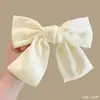 Pinza para el Cabello de Estilo Coreano Celebridad de Internet Estilo Elegante Satén Lazo Grande Pinza Superior Pinza Trasera Pinza de Primavera Princesa de Escape para Mujeres