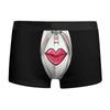 Ropa interior masculina con estampado digital 3D de labios rojos, sexy, de alta elasticidad, regalo de San Valentín europeo y americano 2025