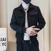 Chaqueta Bordada para Hombre 2025 Otoño e Invierno 2023 Nueva Marca de Moda Juvenil Casual Corta Chaqueta de Forro Polar de Piel de Ciervo