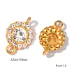 Acessórios de Joias em Aço Inoxidável Pingente Duplo com Olho de Hórus Cravejado com Diamante Conector para Colar Pulseira Brincos Pingente Pequeno