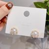 Pendientes de perlas barrocas pequeñas, sencillos y de estilo retro francés, de celebridades de Internet coreanas, elegantes y redondos, de fábrica.