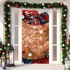 2026 Nova Cortina de Porta Banner de Natal Decoração de Fundo para Fotos ao Ar Livre com Papai Noel e Filhote