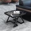 Sofá Moderno Minimalista de Cuero, Elegante Recepción de Oficina y Zona de Descanso, Sofá de Negocios para Oficina y Juego de Mesa de Café