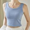 Camisole com Gola Redonda Anti-Brilho com Fio para Uso Externo de Verão Feminino Cobertura para Seios Base Slim-Fit Modeladora Stretch