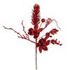 Envío postal transfronterizo nuevo espiga de lirio de simulación de 30 cm arreglo navideño ramas y hojas de frutos navideños árbol de Navidad lentejuelas de polvo dorado