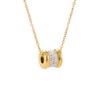 Comercio exterior transferencia de tres anillos joyería de diamantes diamante de color acrílico joyería de acero de titanio oro rosa collar cintura pequeña mujeres