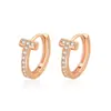 Pendientes de Lujo Doble t con Diamantes de Zirconia, Tendencia, Gama Alta, Simples y Elegantes, Estilo Coreano, Personalizados y Exquisitos Pendientes Europeos y Americanos