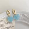 Sistema de Sanación~Pendientes Azules Pequeños de Sal Marina Fresca para Mujer, Modernos Elegantes, Versátiles, de Gama Alta, Pendientes de Estilo Festivo, Pendientes