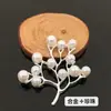 Prato de flor folha de pérola fivela de diamante galho ramo de pinho pingente diy material feito à mão adorno de cabeça acessórios de cabelo liga