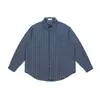 Nanxia Disfraz Otoño Nuevo Estilo Japonés Moderno Camisa de Rayas Teñidas en Hilo de Alta Densidad para Hombre Holgada Camisa de Pareja