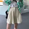 Shorts de Pana de Pierna Ancha para Mujer, Primavera y Otoño 2026, Cintura Alta, Holgados, Adelgazantes, Diseño Único, Pantalones Casuales para Mujeres Pequeñas