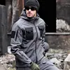 Jaqueta Softshell Invader Beetle Transfronteiriça para Homens, Casaco Tático à Prova de Vento para Exterior, Roupa de Exterior Quente para Outono e Inverno, Preto