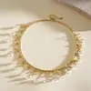 Collar de Encaje de Cristal Redondo con Borla Transfronterizo Europeo y Americano, Sencillo y Moderno, Gargantilla de Gama Alta, Joyería de Nicho para Vacaciones para Mujeres