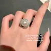 Colar de Miçangas Pedras Pétalas de Videira Laço Rico e Glamoroso Anel de Zircônia Pérola terno