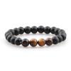Comercio electrónico transfronterizo fuente Europa y Estados Unidos pulsera de cuentas redondas cuenta de piedra de tigre pulsera de cuentas de piedra natural esmerilada