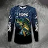 Camiseta de Manga Larga para Hombre de Primavera y Otoño, Camiseta Casual a la Moda, Camiseta de Manga Larga con Cuello Redondo y Estampado Digital 3D Hip-Hop de Moda