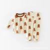 Pijama infantil roupas de outono infantil terno confortável de manga comprida top e calça de outono para bebês roupas de casa terno masculino de duas peças