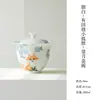 Esmalte Blanco Mate Pintado a Mano Cerámica de Arita Zorro Pequeño Cuenco Cerámico con Tapa Set de Té Kung Fu para Uso Doméstico Taza de Té Cuenco con Tapa