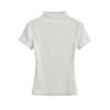 Top de Verano para Mujer de Largo Medio, Corte Slim, Cuello Medio Alto, Hilo Elástico, Colorido, Manga Corta, Estilo Spice Girls Europeo y Americano, Camiseta de Hombro