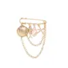 Estilo Vacaciones en la Playa Versátil Rosa Suave Concha Pez Estrella Estrella de Mar Broche Largo Cadena Metálica Multicapa Borla Broche