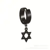 Aretes de Acero Inoxidable para Hombre Transfronterizos, Sencillos, Fiebre, Nuevo Estilo, Set Negro de Moda, Aretes Dopamina