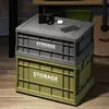 Caja de Almacenamiento Plegable de Estilo Industrial Personalizada Caja de Volteo de Plástico con Tapa Caja de Almacenamiento para Camping al Aire Libre de Gran Capacidad con Poleas