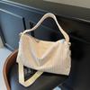 Bolso de mano a rayas de gran capacidad para otoño e invierno, estilo cruzado, sencillo y ligero, para mujer, 2024