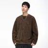 Ropa para Hombre Fengshe / Sudadera de Terciopelo Deao de Peso Pesado 400g, Amigable con la Piel, Estilo Americano, Bolsillo en el Pecho con Logo, Sudadera con Forro Polar para Primavera y Otoño