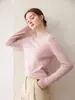 26 Outono Inverno Básico Versátil Gola Alta Meia Suéter de Caxemira Camada Interna Feminina Malha Grossa Malha Solta Cor Lisa Camada Base Para o Trabalho