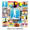 50 pegatinas de graffiti para tabla de paddle surf de pie personalizadas para deportes acuáticos transfronterizos, tazas de agua decorativas, teléfonos móviles, equipaje