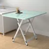 Mesa de comedor plegable para uso doméstico, mesa redonda sencilla para viviendas de alquiler, mesa portátil para exteriores para montar puestos, mesa cuadrada pequeña para comer