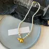 Nuevo Collar de Perlas Dorado Arena Estilo Chino, Colgante Largo Versátil de Moda con Cuentas, Accesorio de Candado de Seguridad Calabaza Estilo Chino Retro