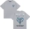 Camiseta de Rapper Blessing El Bendito Corazón con Estampado por Ambos Lados Ropa Unisex Algodón Moda Camiseta de Manga Corta Estilo Urbano