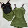 Traje de baño de competición verde musgo para mujer para uso en piscina, estilo nuevo conservador, traje de baño de una pieza tipo boxer de alta gama ajustado