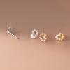Brincos de Folha de Diamante em Prata 925 Nalan para Mulheres Simples Pequenos Elegantes Pastorais Frescos Joia de Orelha M01740