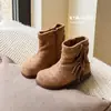 Botas Martin de Inverno 2026 Novo Estilo Coreano Moda com Franjas e Forro de Veludo para Crianças