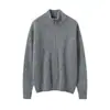 Suéter de Cachemira para Mujer 100% Cachemira Pura Casual Fácil de Combinar Color Sólido Cuello Medio de Tortuga Media Cremallera Jersey de Punto Suéter Cálido