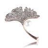 Broche Lanhao versão coreana folha de ginkgo pérola strass pino de lapela joia para terno comércio exterior AliExpress ebay transfronteiriço