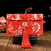 Sobres Rojos de Tela para Boda con Borlas de Seda Personalizadas, Boda Clásica, Cumpleaños, Año Nuevo, Diez Mil Yuanes, Diseño de Dragón y Fénix, Lujo Ligero
