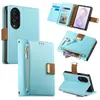 Funda de cuero adecuada para el teléfono plegable tipo flip ancho Samsung ZFold8 con cremallera, ranura para tarjetas, soporte y almacenamiento para teléfono Galaxy